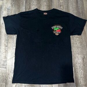 Harley-Davidson St.Kitts Black Tee Double Sided‎ Size Large